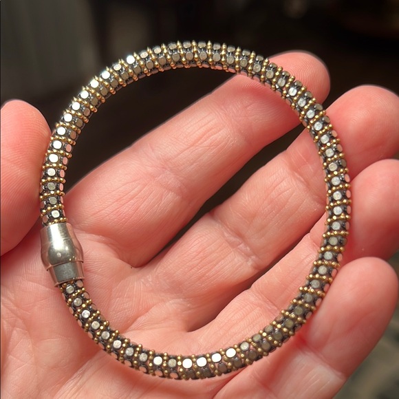 Vintage Milor Sterling Silver 925 Italy Mesh Magnetic Clasp Bracelet - Picture 1 of 7
